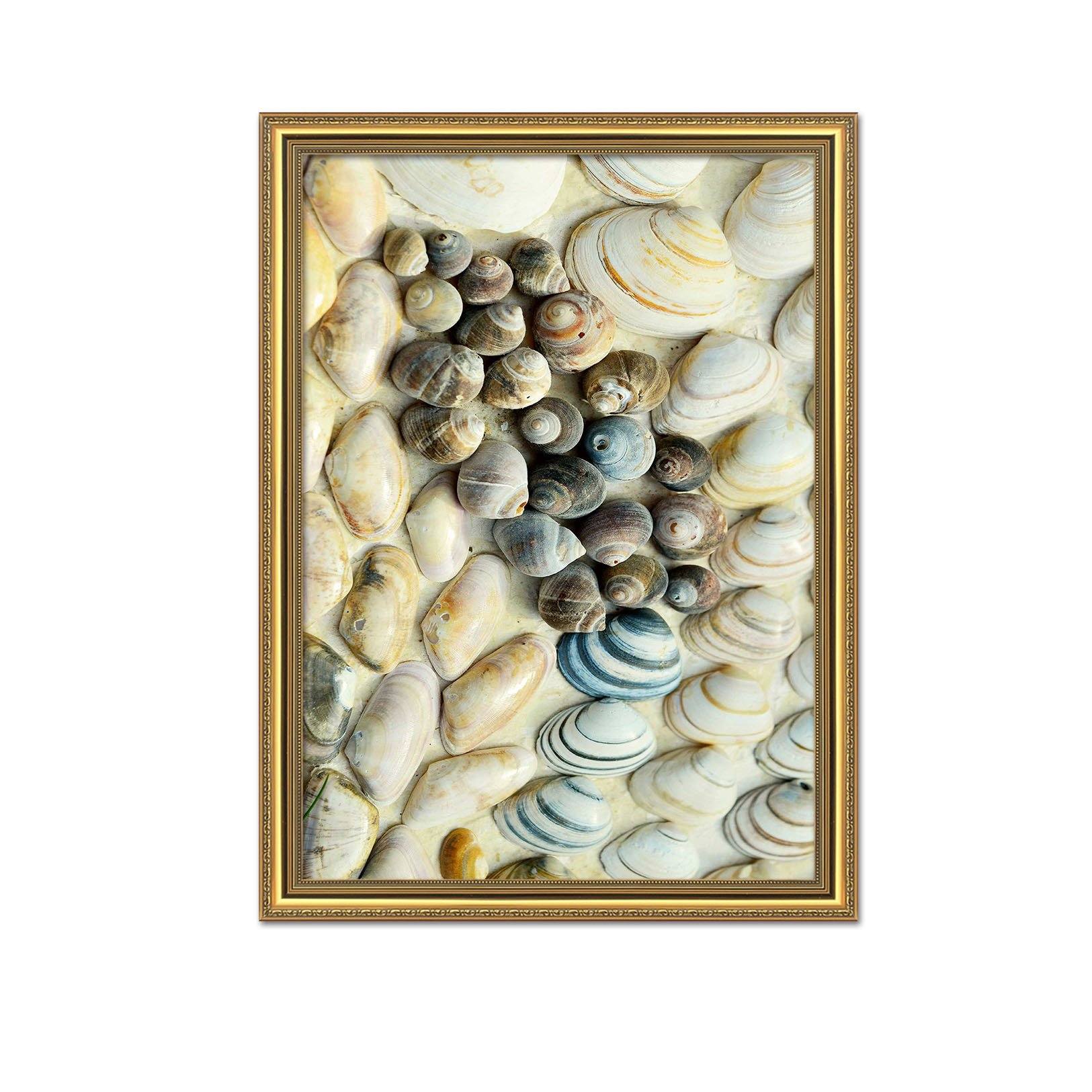 3D Neat Shells 097 Fake Framed Print Painting Wallpaper AJ Creativity Home 