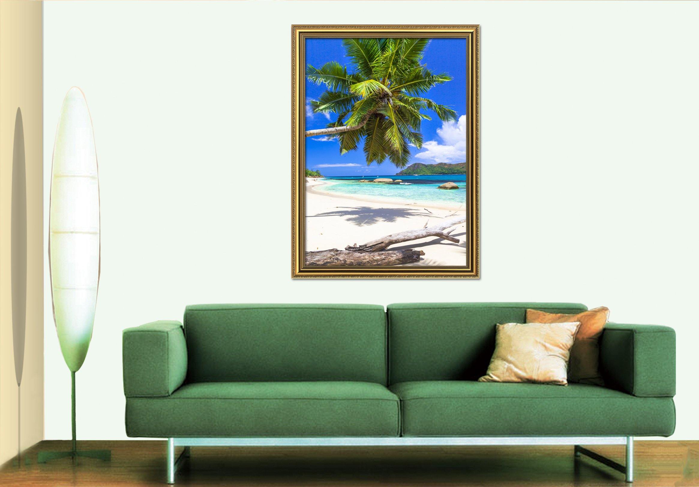 3D Coconut Tree 032 Fake Framed Print Painting Wallpaper AJ Creativity Home 