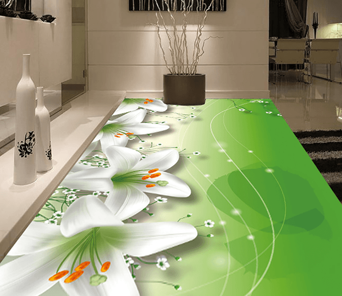 3D Lily Flower 124 Floor Mural Wallpaper AJ Wallpaper 2 