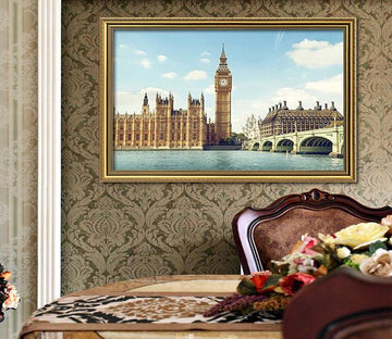 3D Bell Tower 087 Fake Framed Print Painting Wallpaper AJ Creativity Home 