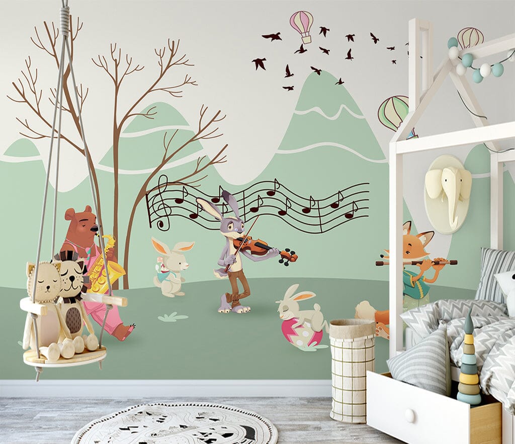3D Animal Music WC002 Wall Murals Wallpaper AJ Wallpaper 2 