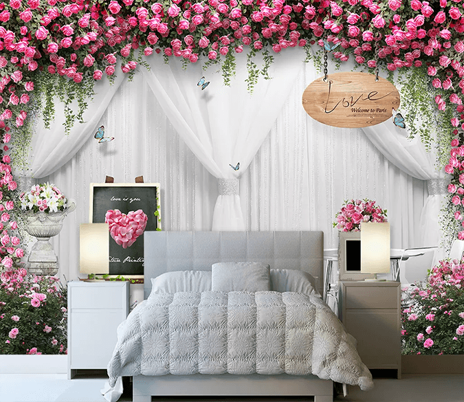 3D Wedding Scene Flower 174 Wallpaper AJ Wallpaper 2 
