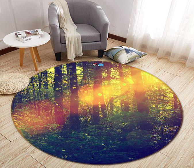 3D Halo Forest 179 Round Non Slip Rug Mat Mat AJ Creativity Home 