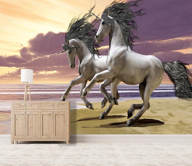 3D Running Unicorn Sea 130 Wallpaper AJ Wallpaper 