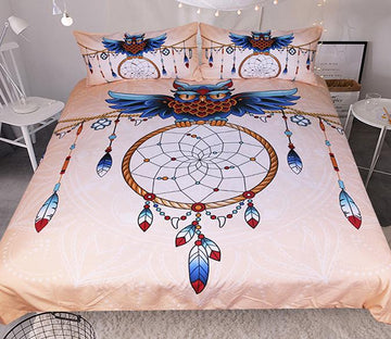 3D Lotus Owl 166 Bed Pillowcases Quilt Wallpaper AJ Wallpaper 