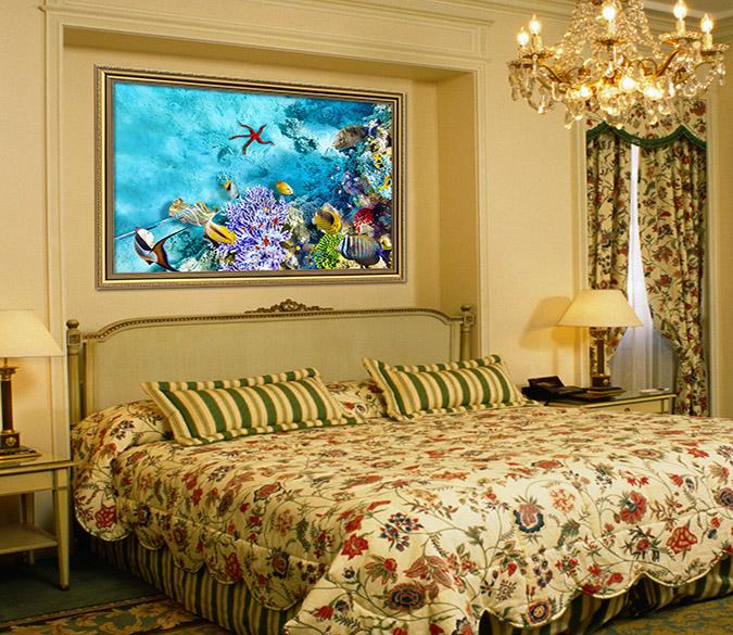 3D Deep-Sea Creatures 090 Fake Framed Print Painting Wallpaper AJ Creativity Home 