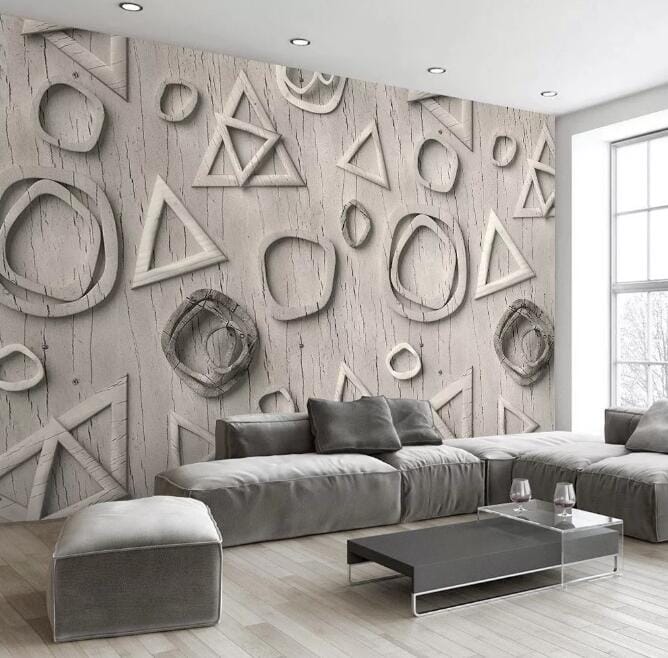 3D Sculpted Geometry WC091 Wall Murals Wallpaper AJ Wallpaper 2 