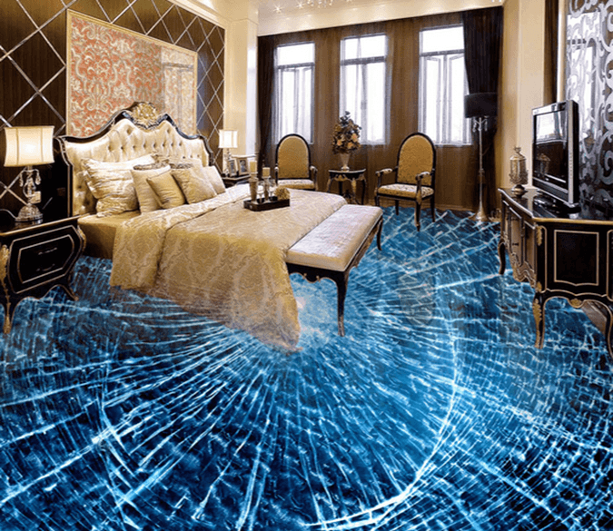 3D Glass Crack 073 Floor Mural Wallpaper AJ Wallpaper 2 