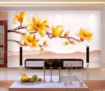 3D Growing Yellow Flower 1335 Wallpaper AJ Wallpaper 2 