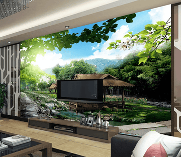 3D Sunshine River Pavilion 1023 Wallpaper AJ Wallpaper 2 