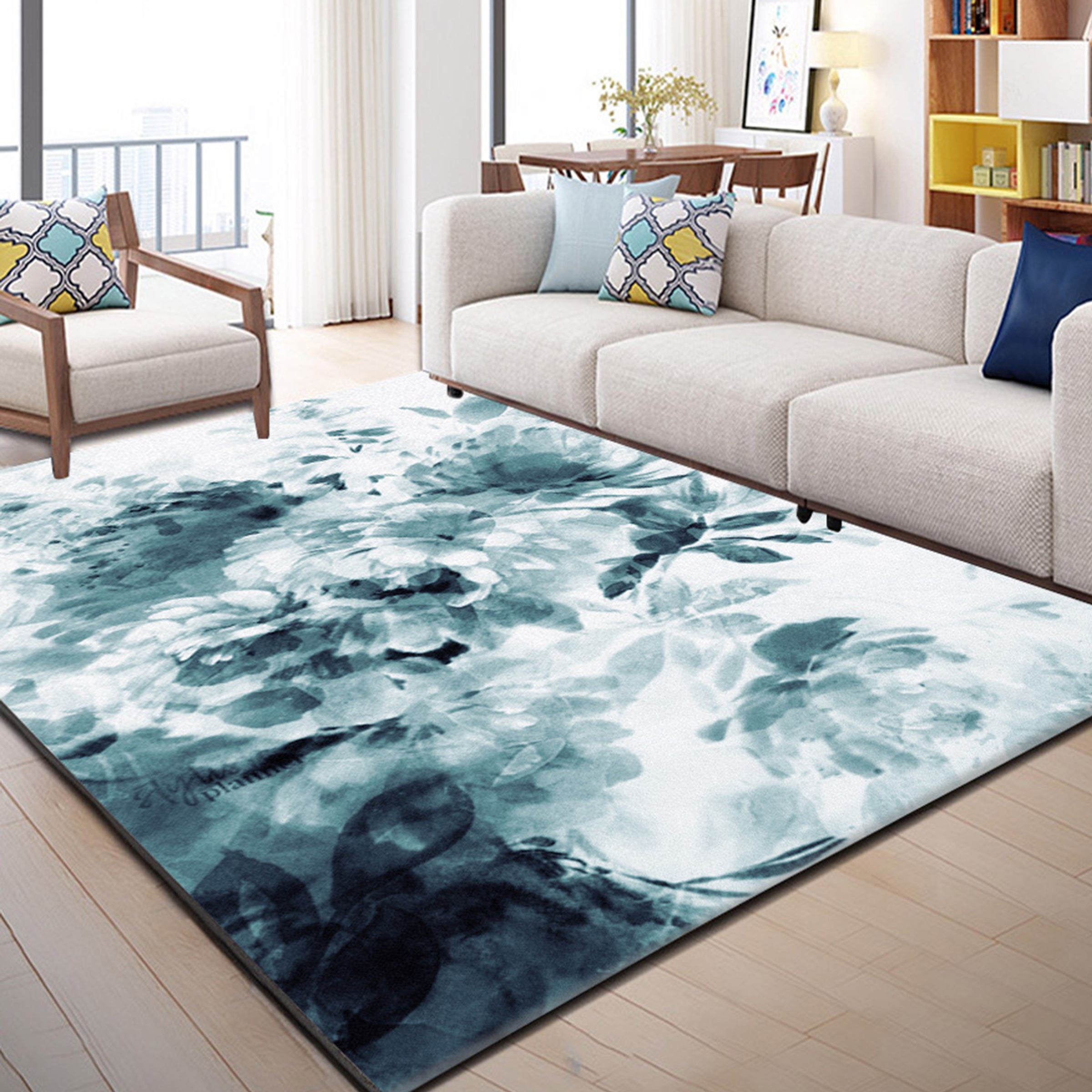 3D Gray Flowers WG289 Non Slip Rug Mat Mat AJ Creativity Home 