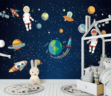 3D Cartoon Spaceship Astronaut 202 Wallpaper AJ Wallpaper 2 