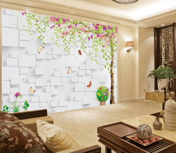 3D Vase Tree 079 Wallpaper AJ Wallpaper 