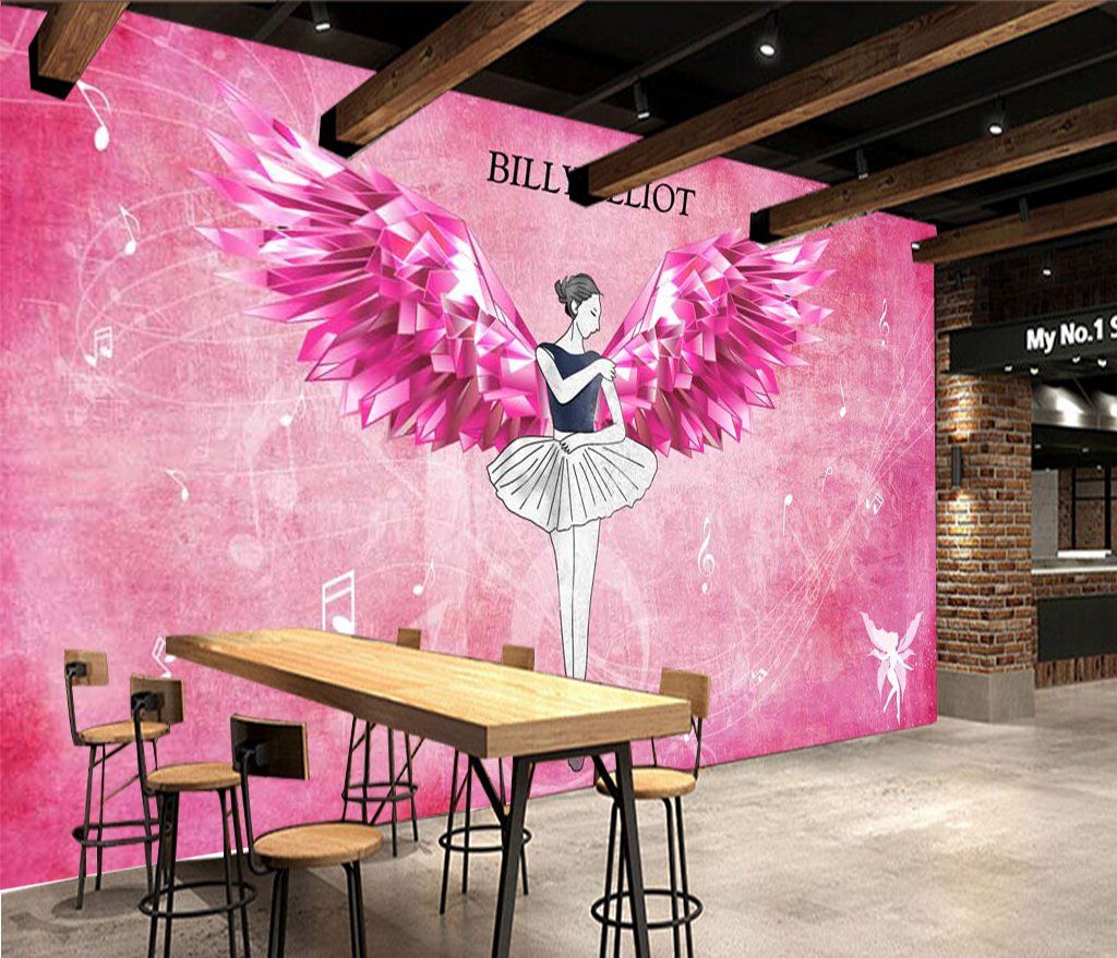 3D Pink Wings 590 Wall Murals Wallpaper AJ Wallpaper 2 