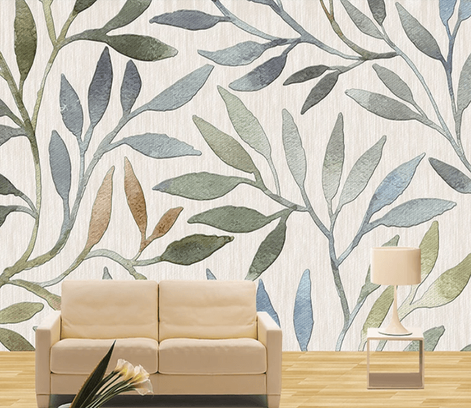 3D Blue Leaves 718 Wallpaper AJ Wallpaper 2 