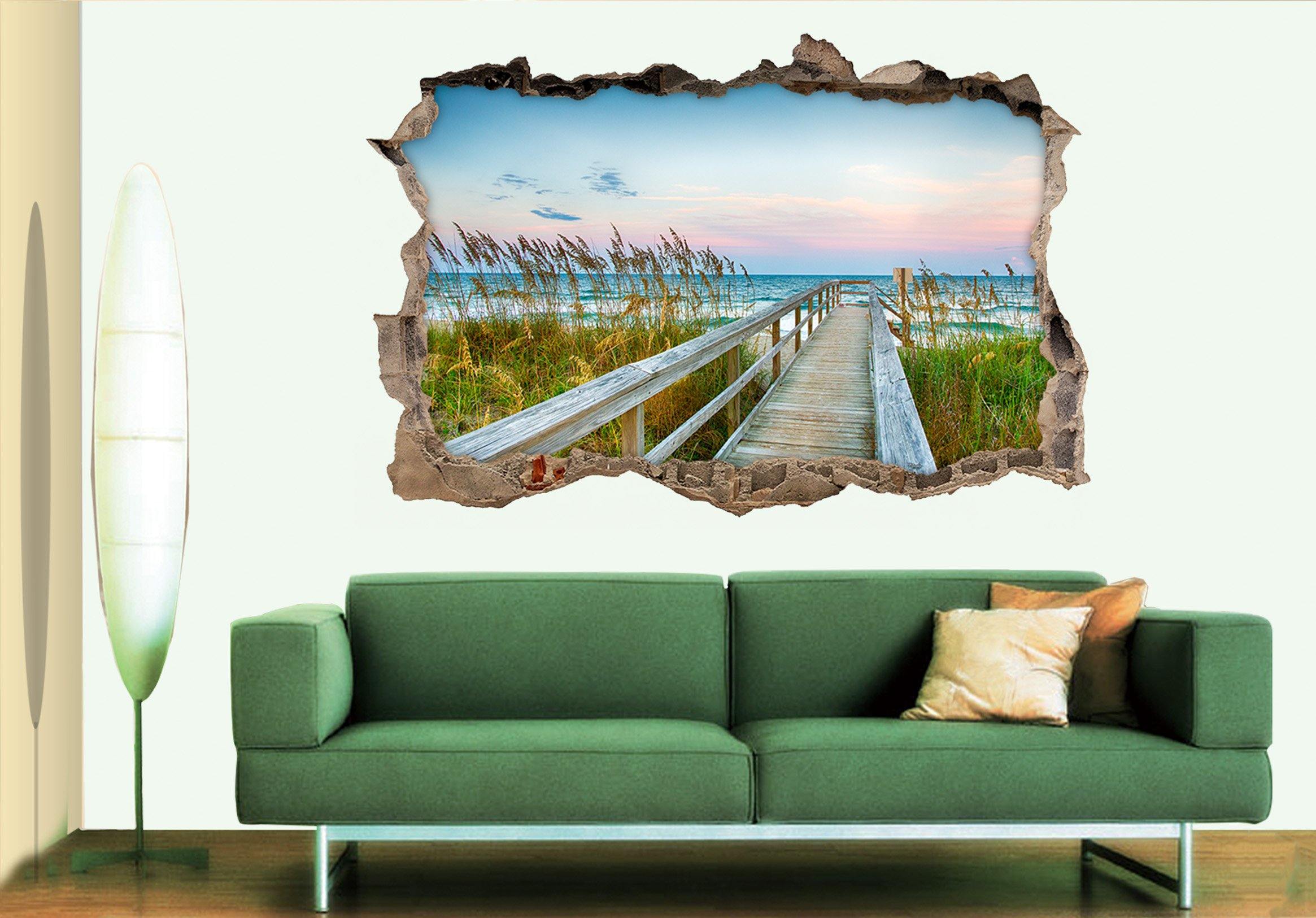 3D Seaside Weeds 331 Broken Wall Murals Wallpaper AJ Wallpaper 