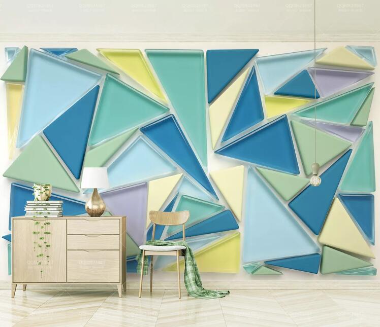 3D Colored Triangle WC122 Wall Murals