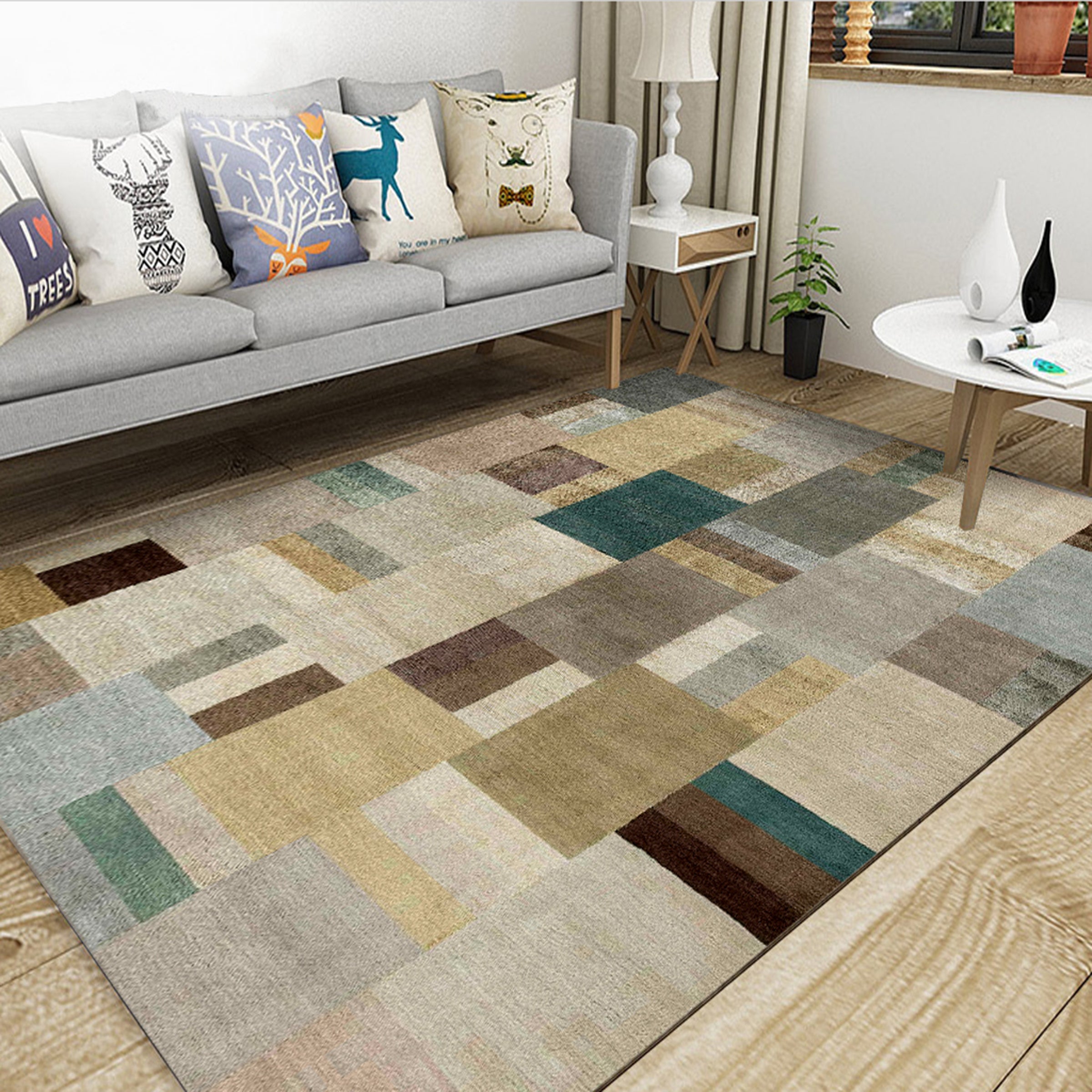 3D Colored Square WG104 Non Slip Rug Mat Mat AJ Creativity Home 