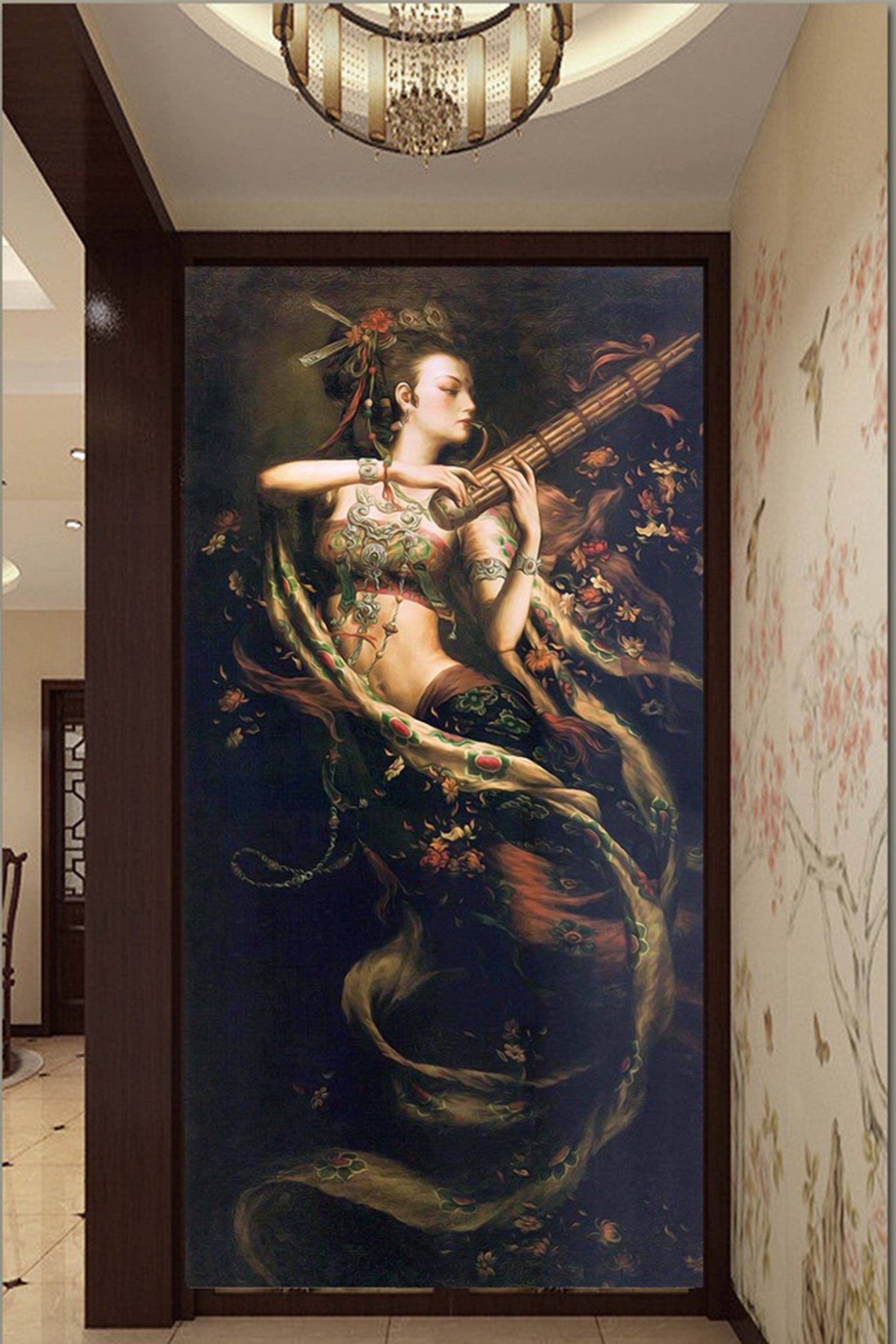 3D Beauty Playing The Flute 42 Wall Murals Wallpaper AJ Wallpaper 2 