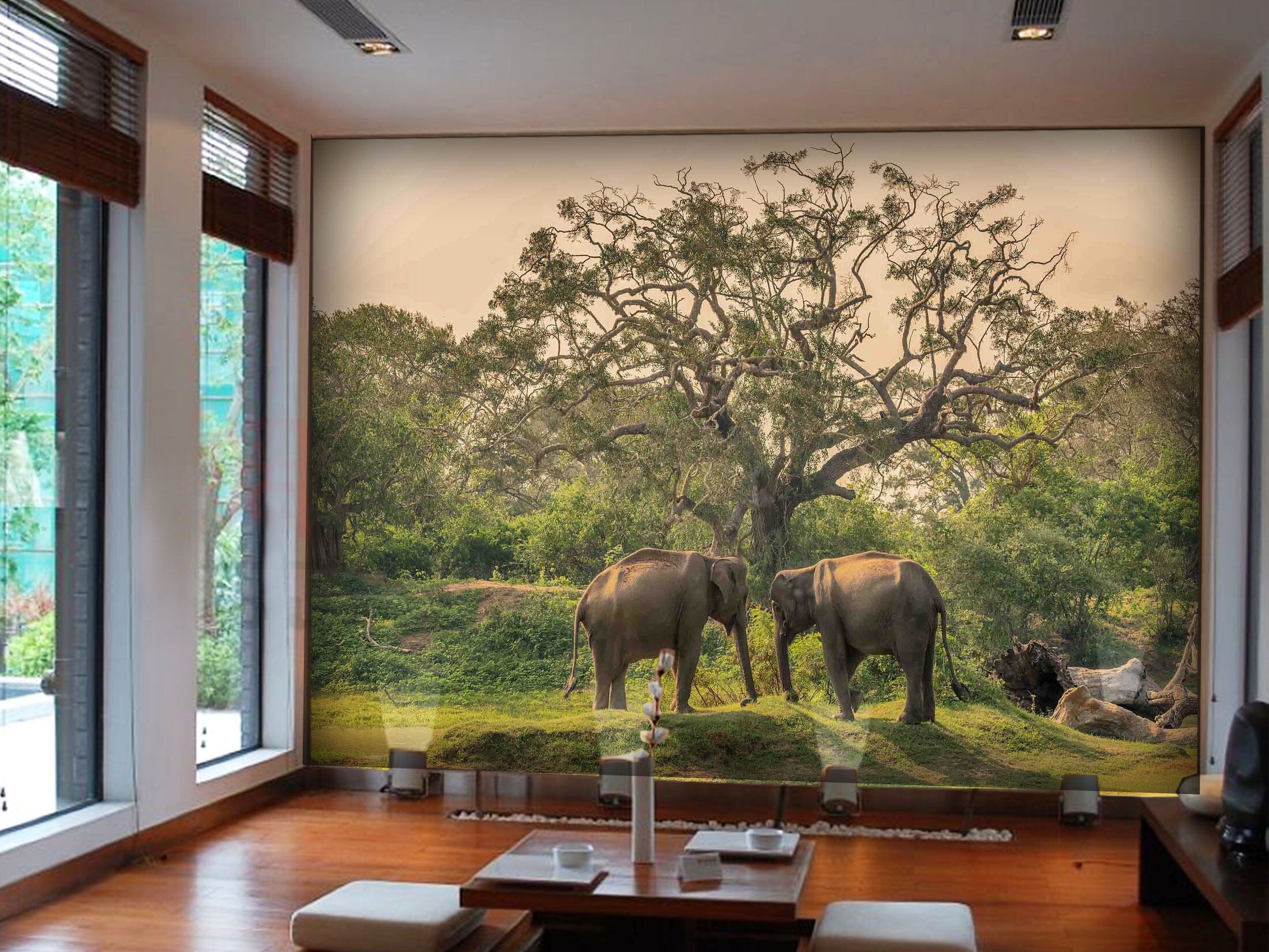 3D Elephant Family 1058 Wall Murals Wallpaper AJ Wallpaper 2 