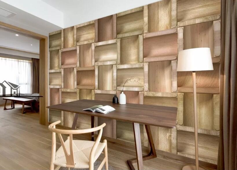 3D Rectangular Geometric Pattern 1041 Wall Murals Wallpaper AJ Wallpaper 2 