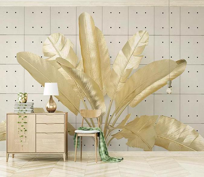 3D Golden Leaf 333 Wallpaper AJ Wallpaper 