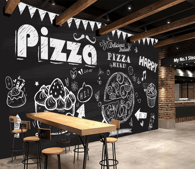 3D Blackboard Pizza Cake 982 Wallpaper AJ Wallpaper 2 