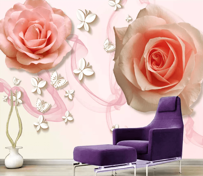 3D Pink Big Rose 1467 Wallpaper AJ Wallpaper 2 