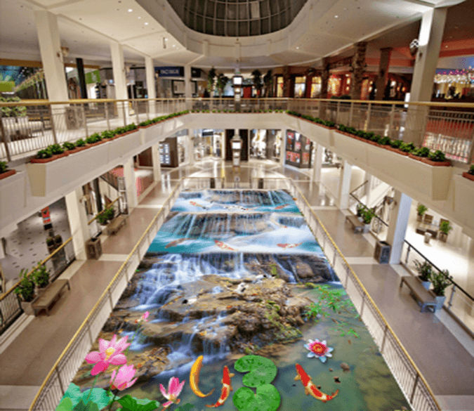 3D White Waterfall 049 Floor Mural Wallpaper AJ Wallpaper 2 