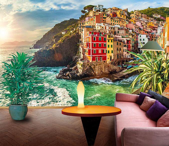 3D Small Town Sea 662 Wallpaper AJ Wallpaper 