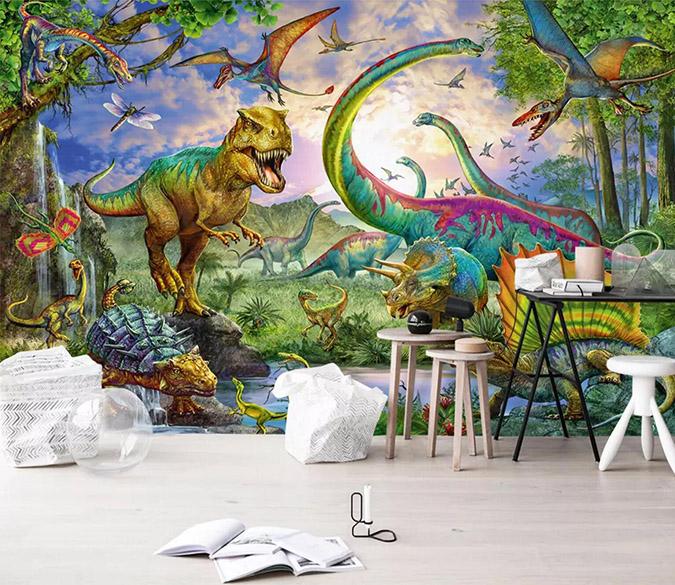 3D Dinosaur Butterfly 245 Wallpaper AJ Wallpaper 