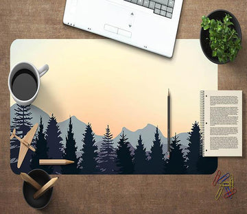 3D Forest Mountain 081 Desk Mat Mat AJ Creativity Home 