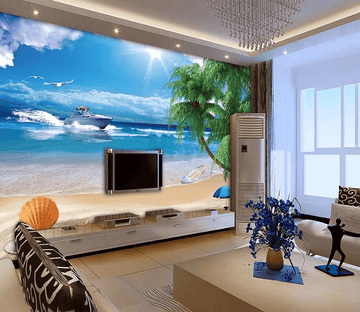 3D Beach Starfish Drift Bottle 1298 Wallpaper AJ Wallpaper 2 