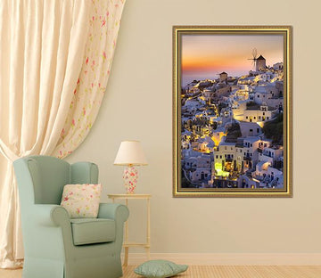 3D Beautiful Town 051 Fake Framed Print Painting Wallpaper AJ Creativity Home 