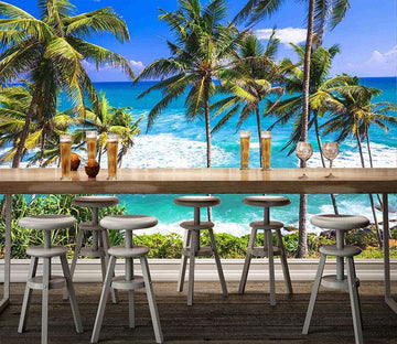 3D Coconut Tree Sea 626 Wallpaper AJ Wallpaper 
