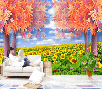 3D Sunflower Flower Field 1632 Wallpaper AJ Wallpaper 2 