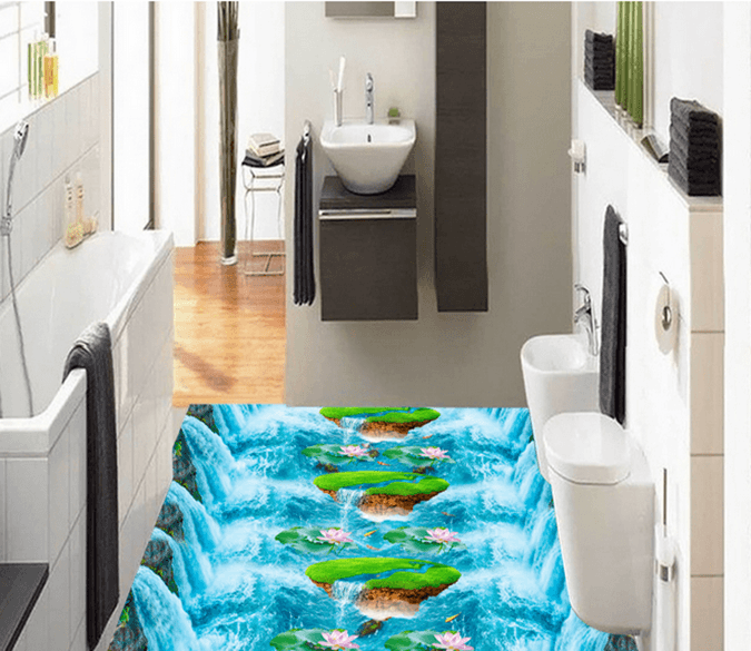 3D Cartoon Lotus 166 Floor Mural Wallpaper AJ Wallpaper 2 