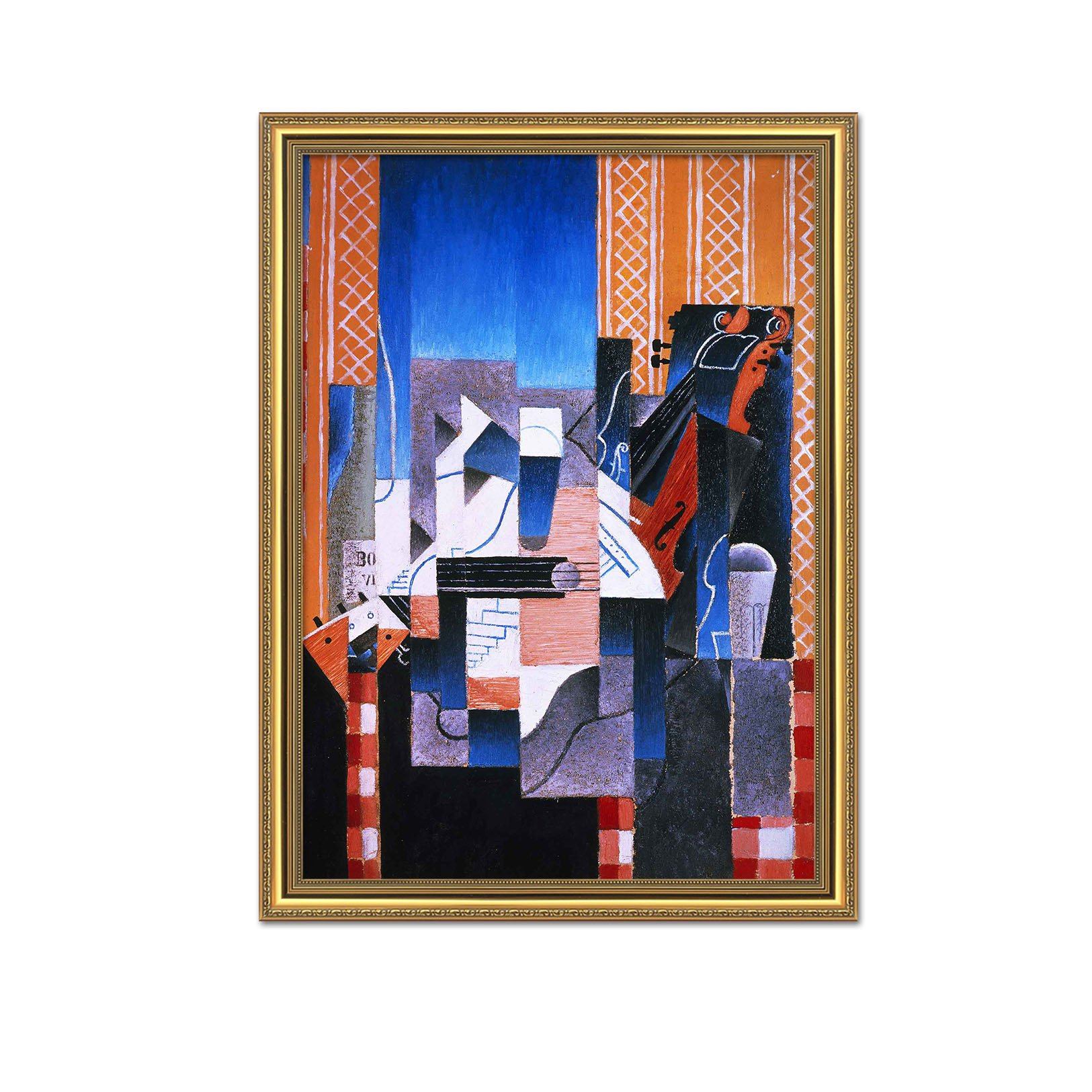 3D Blue Abstract 123 Fake Framed Print Painting Wallpaper AJ Creativity Home 