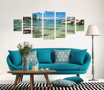 3D Lake Stone 136 Unframed Print Wallpaper Wallpaper AJ Wallpaper 