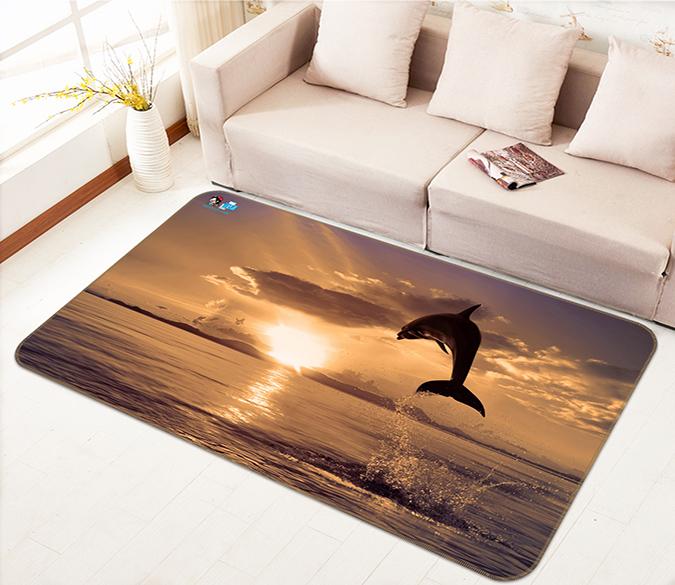 3D Dusk Dolphin 630 Non Slip Rug Mat Mat AJ Creativity Home 