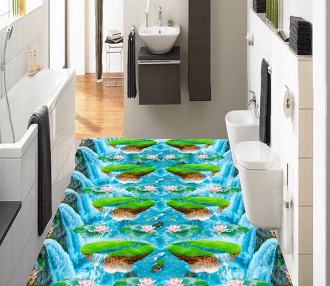 3D Cartoon River 165 Floor Mural Wallpaper AJ Wallpaper 2 