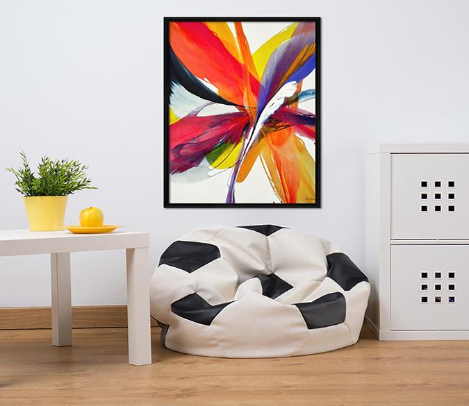 3D Graffiti Feather 112 Fake Framed Print Painting Wallpaper AJ Creativity Home 