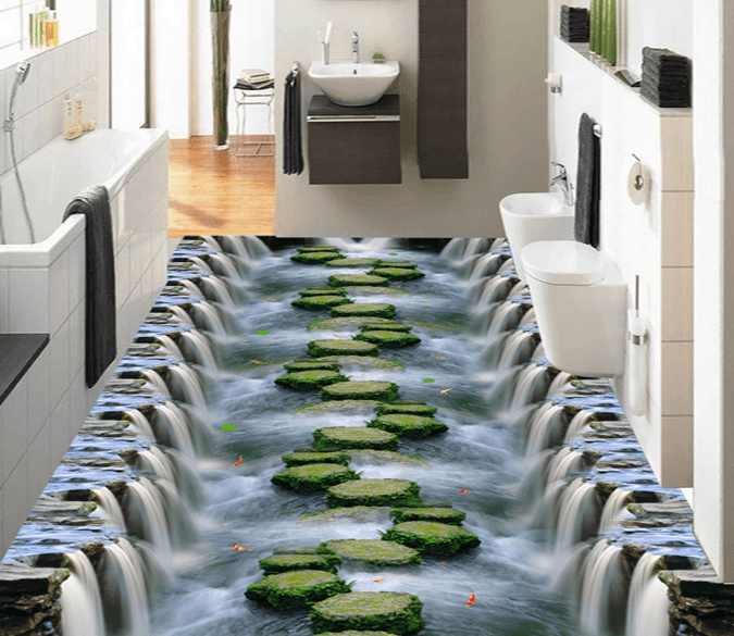 3D Moss Stone 318 Floor Mural Wallpaper AJ Wallpaper 2 