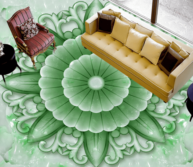 3D Green Bottom 094 Floor Mural Wallpaper AJ Wallpaper 2 