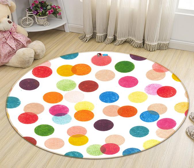3D Colored Dots 261 Round Non Slip Rug Mat Mat AJ Creativity Home 