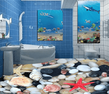 3D Stone Starfish 210 Floor Mural Wallpaper AJ Wallpaper 2 