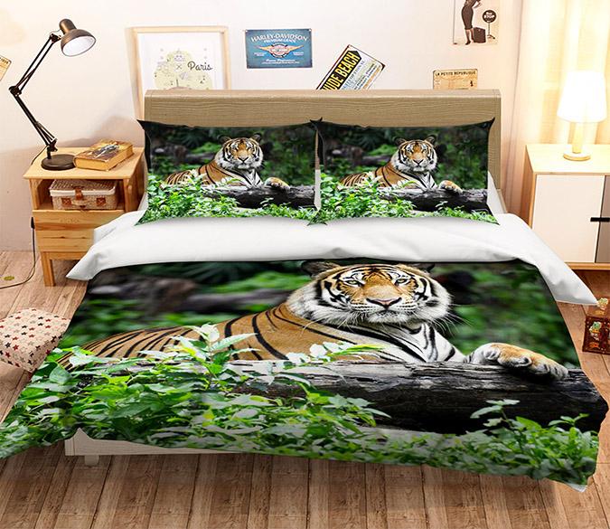 3D Trunk Tiger 151 Bed Pillowcases Quilt Wallpaper AJ Wallpaper 