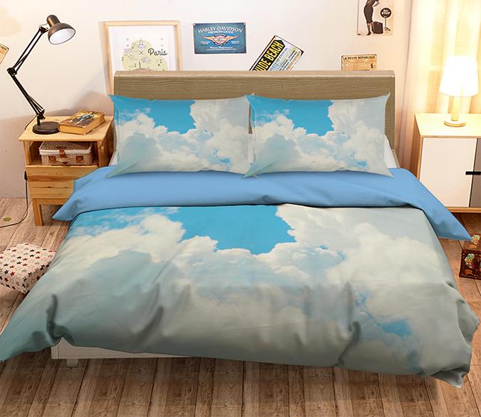 3D White Clouds 050 Bed Pillowcases Quilt Wallpaper AJ Wallpaper 
