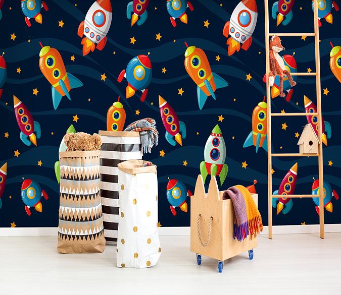 3D Cartoon Rocket 041 Wallpaper AJ Wallpaper 