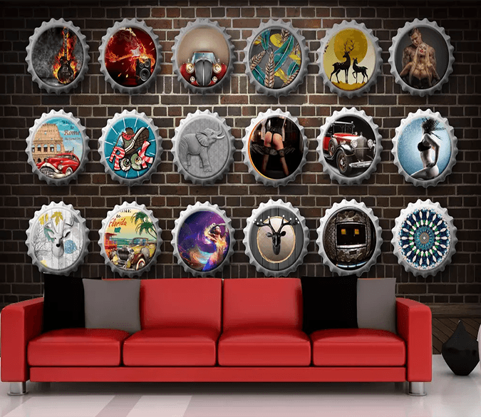 3D Row Cap Pattern 449 Wallpaper AJ Wallpaper 2 